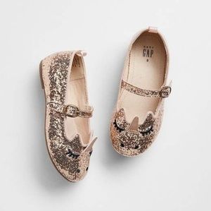 Gap toddler 7 gold unicorn ballet flats